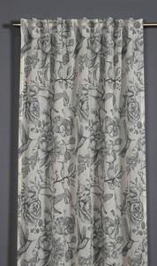 Szara zasłona 135x245 cm Birds and Roses – Sehlbach