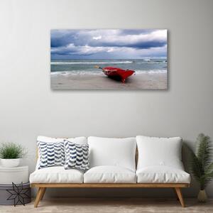 Obraz Canvas Łódka Plaża Morze Krajobraz