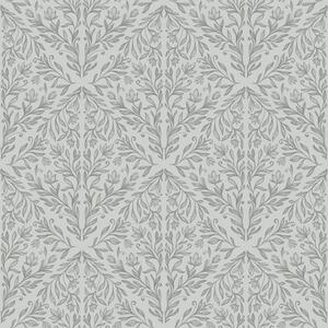 Tapety Botaniczny adamaszek w kolorze jasnoszarym z delikatnym konturem, Tapety Z kwiatami, a00815v2 : Uwalls.pl
