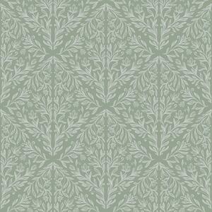 Tapety Botaniczny adamaszek na miętowo-oliwkowym tle, Tapety Z kwiatami, a00815 : Uwalls.pl