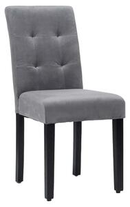 MebleMWM Krzesło tapicerowane drewniane MY8683 | Szary welur | Czarne nogi | Outlet