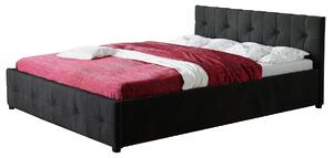 Łóżko 160x200 z materacem • GELA (SFG012A) • welur czarne