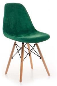 Krzesło skandynawskie zielone EAMES DSW EM01, welur