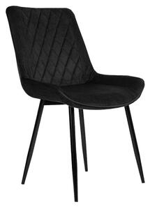 Krzesło tapicerowane czarne ▪️ BELINI (DC-6020) ▪️ welurowe