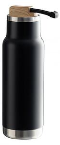 Butelka termiczna CITY 530 ml z drewnianym korkiem (czarny)