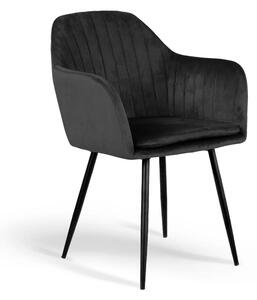 Krzesło tapicerowane 8174 / Welur czarny, nogi czarne
