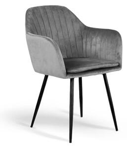 Krzesło tapicerowane szare 8174 / welur