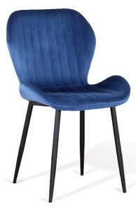 Krzesło welurowe niebieskie ART223C / nogi czarne