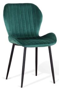 EMWOmeble Krzesło welurowe zielone ART223C / nogi czarne