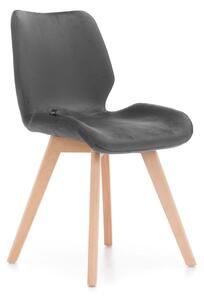 EMWOmeble Krzesło skandynawskie szare ▪️ LOPEZ (C-872) ▪️ welur