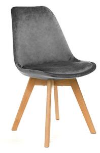 Krzesło skandynawskie szare - ART132C - WELUR POPIEL #21