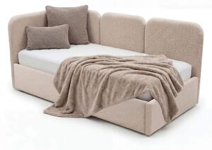 MebleMWM Łóżko tapicerowane z pojemnikiem 5086G-L | 90x200 | Boucle | Beż #8