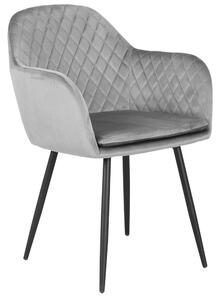 Krzesło z podłokietnikami 8174-2 / welurowe, szare, nogi czarne