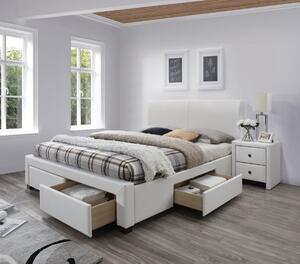 EMWOmeble MODENA 2 łóżko tapicerowane z szufladami biały