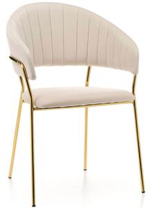 Krzesło tapicerowane Glamour • C-889 • welur beż, złote nogi