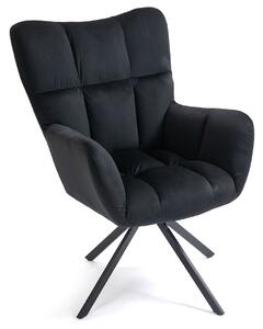 Fotel welurowy czarny JOHNSON (SC-8053 )