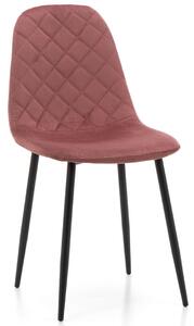 Krzesło różowe DC-1916 czarne nogi, welur #44