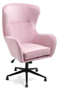 Fotel obrotowy welurowy Svein (YC-9118) Różowy