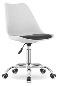 Krzesło obrotowe do biurka LAZARO (MSA009) / biało-czarne