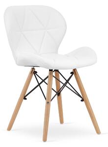 Białe krzesło LAGO z ekoskóry
