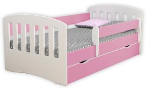 Łóżko dla dziewczynki z materacem Pinokio 2X 80x140 - różowe