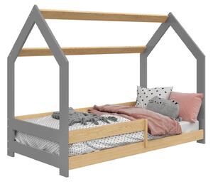 Łóżko Domek dziecięce 160x80 dla dzieci szare D5