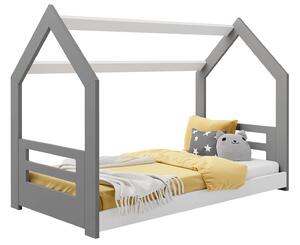 Łóżko Domek dziecięce 160x80 dla dzieci szare D2B
