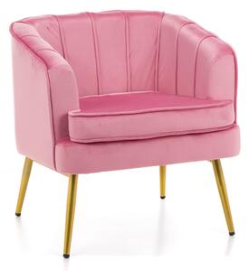 Fotel glamour do salonu SOFIA (MWM-022) / welur, różowy