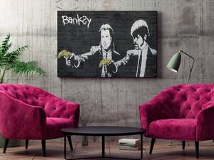 Banksy - Pulp fiction - nowoczesny obraz na płótnie - 120x80 cm