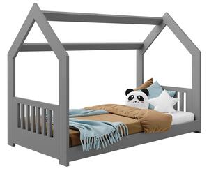 Łóżko Domek dziecięce 160x80 dla dzieci szare D2E