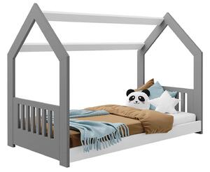 Łóżko Domek dziecięce 160x80 dla dzieci szare D2E