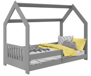 Łóżko Domek dziecięce 160x80 dla dzieci szare D5E