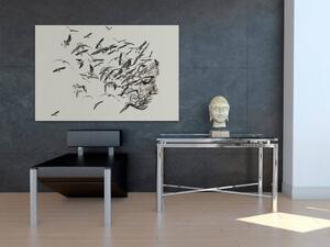 Uciekające myśli - nowoczesny obraz na płótnie - 120x80 cm