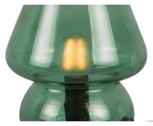 Black Friday - Ciemnozielona szklana lampa stołowa Leitmotiv Glass, wys. 18 cm