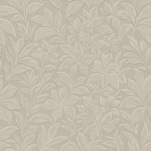 Tapety Tłoczone sylwetki liści, ciepły kolor taupe, Tapety Z kwiatami, a00781 : Uwalls.pl