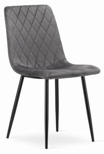 EMWOmeble Krzesła welurowe szare TURIN 3502 / 4 sztuki