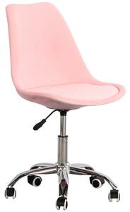 Krzesło obrotowe różowe, welurowe ART235C