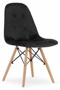 EMWOmeble Czarne krzesła welurowe DUMO 3730 / 4 sztuki
