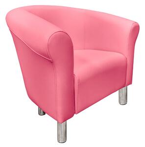 Fotel Milo D26 różowy nogi chrom
