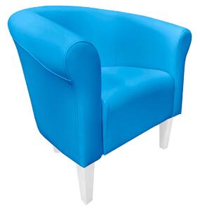 Fotel Milo D25 niebieski nogi 20 białe