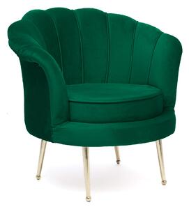 Fotel muszelka zielony ▪️ Glamour ▪️ ELIF ▪️ Welur #20