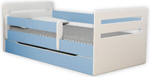 Łóżko dla chłopca z barierką Candy 2X 80x140 - niebieskie