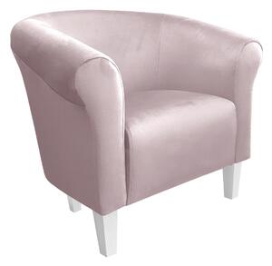 Fotel Milo MG55 nogi białe szary róż