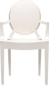 Krzesło Lou Lou Ghost nieprzeźroczyste lśniąca biel