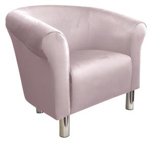 Fotel Milo MG55 nogi chrom szary róż