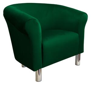 Fotel Milo MG25 nogi chrom zieleń butelkowa