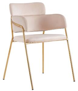 MebleMWM Krzesło welurowe na złotych nogach C-891 beż #5
