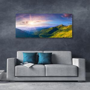 Obraz Canvas Góra Łąka Słońce Krajobraz