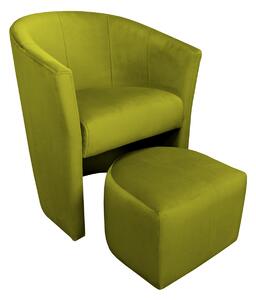 Fotel CLUB z podnóżkiem BL75 zielona oliwka