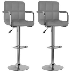 Szare krzesła barowe z regulowaną wysokością - Ligure 3X